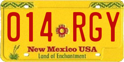 NM license plate 014RGY
