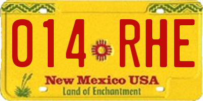 NM license plate 014RHE