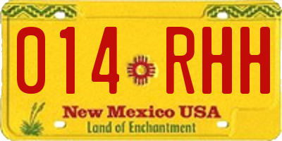 NM license plate 014RHH