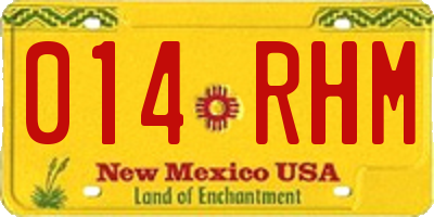 NM license plate 014RHM