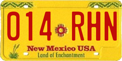 NM license plate 014RHN
