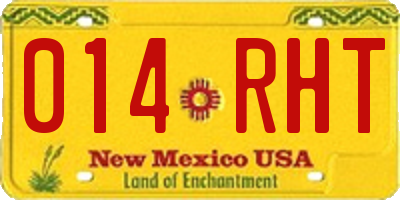 NM license plate 014RHT