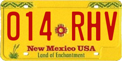 NM license plate 014RHV