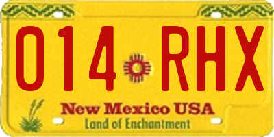 NM license plate 014RHX