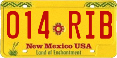 NM license plate 014RIB