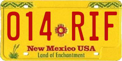 NM license plate 014RIF