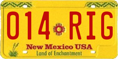 NM license plate 014RIG