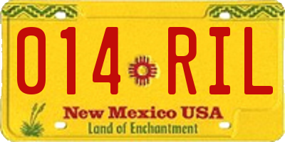 NM license plate 014RIL