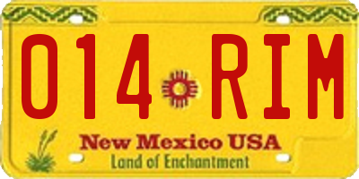 NM license plate 014RIM