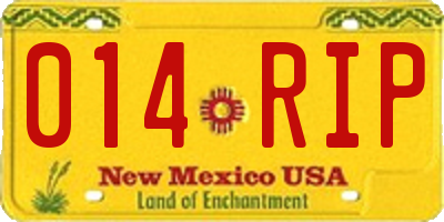 NM license plate 014RIP