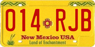 NM license plate 014RJB