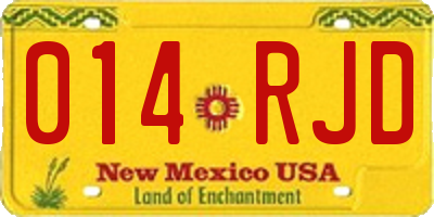 NM license plate 014RJD