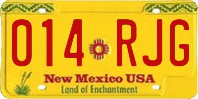 NM license plate 014RJG