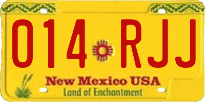 NM license plate 014RJJ