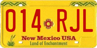 NM license plate 014RJL