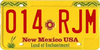 NM license plate 014RJM