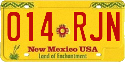 NM license plate 014RJN
