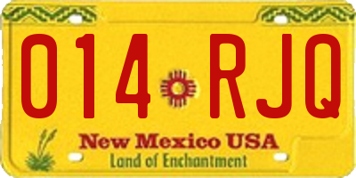 NM license plate 014RJQ