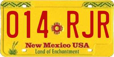 NM license plate 014RJR
