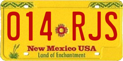 NM license plate 014RJS