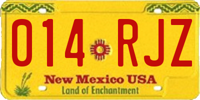 NM license plate 014RJZ