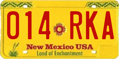 NM license plate 014RKA