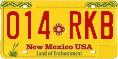 NM license plate 014RKB