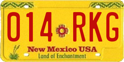 NM license plate 014RKG