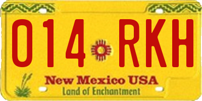 NM license plate 014RKH