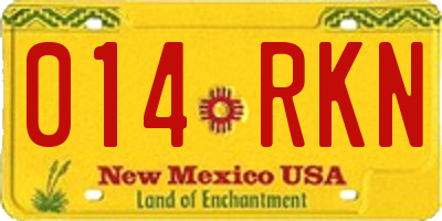 NM license plate 014RKN