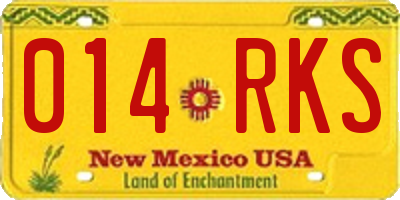 NM license plate 014RKS