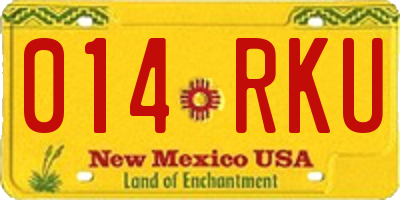 NM license plate 014RKU