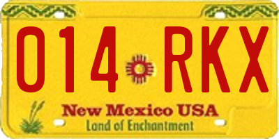 NM license plate 014RKX