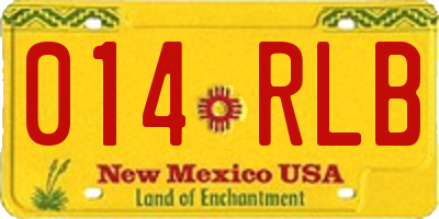 NM license plate 014RLB