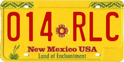 NM license plate 014RLC