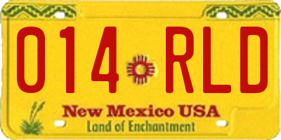 NM license plate 014RLD