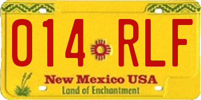 NM license plate 014RLF