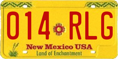 NM license plate 014RLG