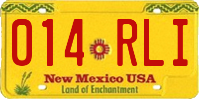 NM license plate 014RLI
