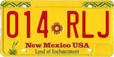 NM license plate 014RLJ