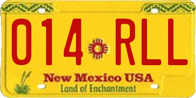 NM license plate 014RLL