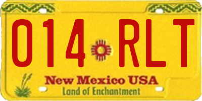 NM license plate 014RLT