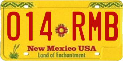 NM license plate 014RMB