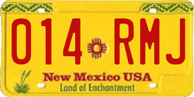 NM license plate 014RMJ