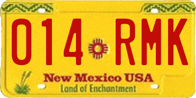 NM license plate 014RMK