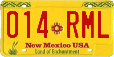 NM license plate 014RML