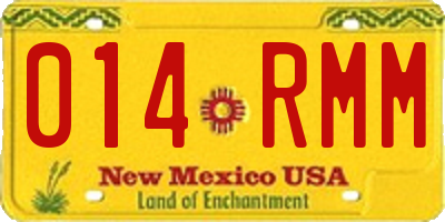 NM license plate 014RMM