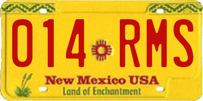 NM license plate 014RMS