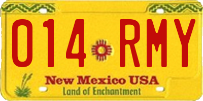 NM license plate 014RMY