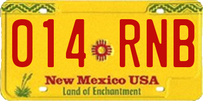 NM license plate 014RNB